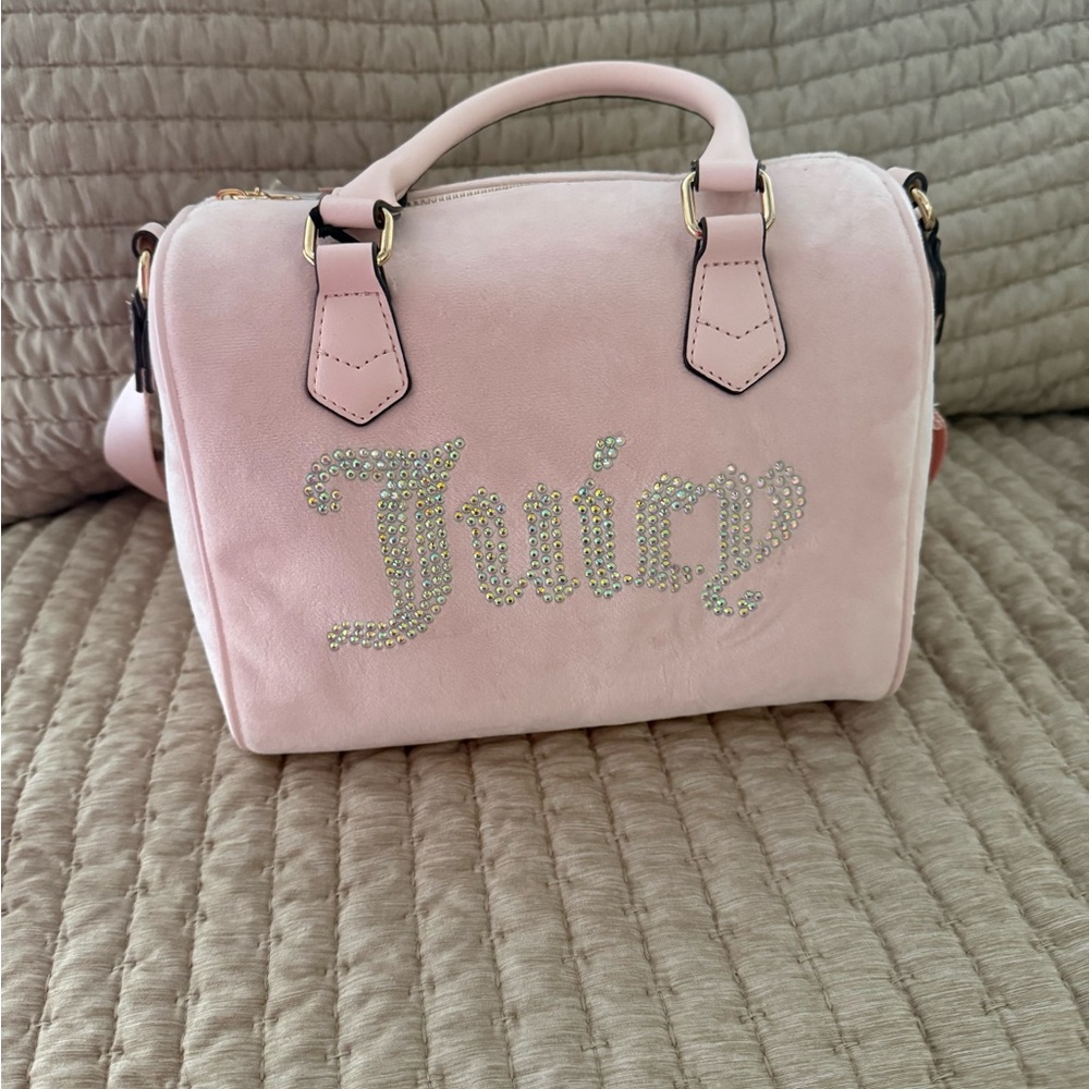 Juicy Couture Light Pink Mini Bag with Rhinestone Logo
